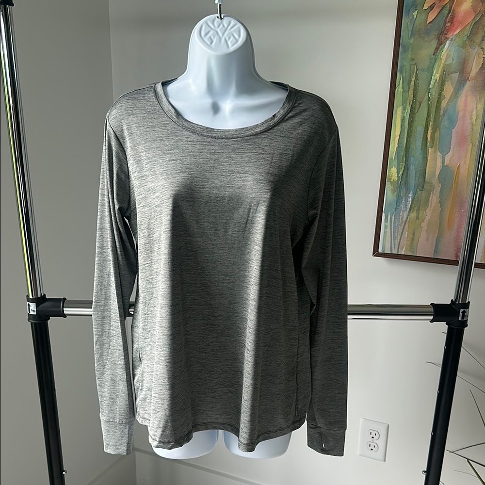 Eddie Bauer Gray Long Sleeve Relaxed Tee